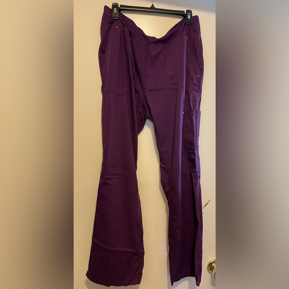 Purple flared yoga style Scrub Pants